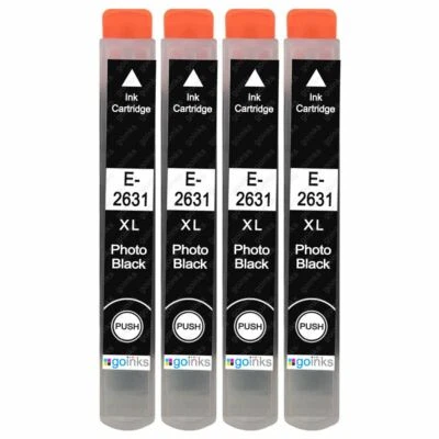 4 Foto Schwarze Tintenpatronen für Epson Expression XP-520 XP-615 XP-710 XP-820 - Bild 1 von 4