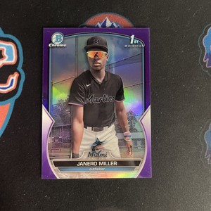 2023 Bowman Chrome JANERO MILLER PURPLE REFRACTOR  /250 MARLINS BCP-184