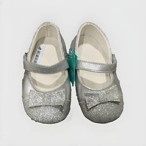 Monsoon Baby Silver Glitter Occasional Christmas Shoes 12-18 Months - Picture 1 of 4