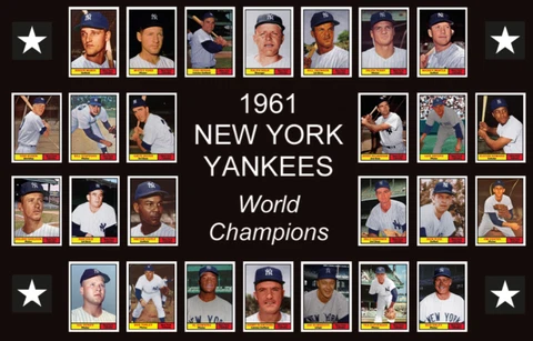 1961 NEW YORK YANKEES POSTER World Series Team Mickey Mantle Decor Xmas Gift 61 Cover