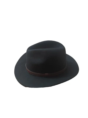 Sombrero marrón de fieltro de lana aplastable Dorfman Pacific Scala Classico Outback para hombre Foto 1 de 4
