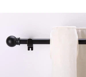 Curtain Rods 28” To 58” 5/8 inch Round Decorative Matte Black With Hardware - Picture 1 of 6