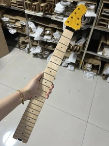 Music Man style 22fret S S Maple gloss Yellow headstock Guitar Neck replacement - Picture 1 of 8