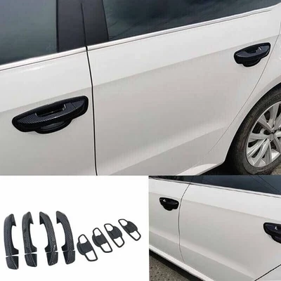 Cubierta de manija de taza de tazón de puerta de fibra de carbono para Volkswagen Golf MK6 2010~2013 Foto 1 de 4