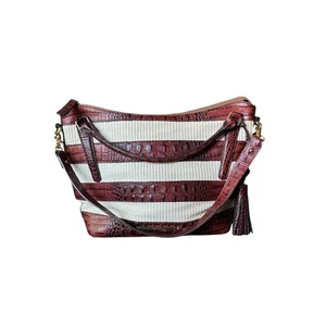 Vintage Brahmin Whicker Stroh und Krokoleder Tasche/Schultertasche - Bild 1 von 9