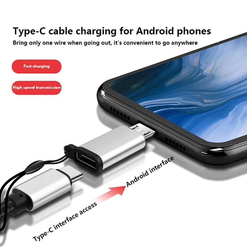 USB Type C To Micro USB Adapter Connector For Phone Tablet Charger Converter _wa - Bild 1 von 1