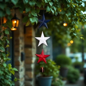 Northlight Metall Sterne und Glocke hängendes patriotisches Windspiel Dekoration - 26" - Bild 1 von 10