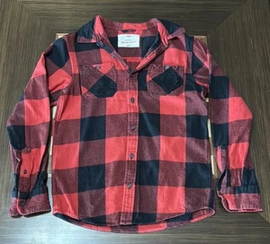 Urban Pipeline Ultimate Flannel boys long sleeve collared shirt red plaid size L - Picture 1 of 5