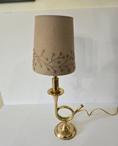 Brass Vintage Hunter's Horn Lamp, Rare, Small Fox Hunting Bugle Horn Table Lamp - Picture 1 of 5
