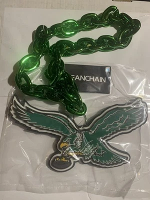 Cadena de fans favorita de los fanáticos con logotipo retro Philadelphia Eagles NFL Foto 1 de 3