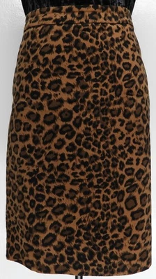 Falda lápiz TALBOTS para mujer 12 algodón pesado estampado animal leopardo hasta la rodilla Foto 1 de 4