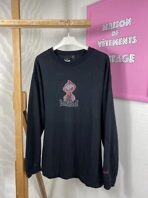 Camiseta Estampada Raro Patín Ciego De Colección Manga Larga Logo Calavera Y2K EE. UU. 90s Foto 1 de 4