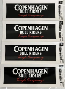 Copenhagen Bull Riders Rodeo Decals Stickers Lot (4) Tough Company Static Cling - Picture 1 of 3