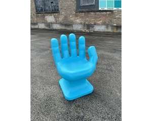 Aqua RIGHT Hand Shaped Chair 32" tall adult 70's Retro EAMES iCarly NEW - Picture 1 of 10