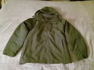 Land's End Lined Windbreaker Jacket With Detachable Hood Zipper Snap Front - Picture 1 of 24