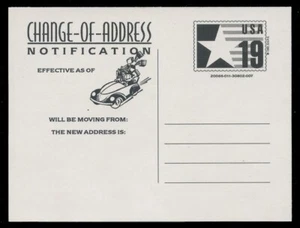 SCOTT #CVUX4-15, UPSS # PB3a2, VARIETY CAC002 - CHANGE OF ADDRESS, AUTOMOBILE - Picture 1 of 3