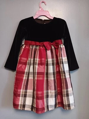 Girls Stretch Velvet and Taffetta Dress, Size 6, Good Lad of Philadelphia - Image 1 of 4