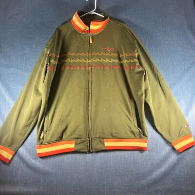 Chaqueta deportiva Coogi vintage para hombre verde manga larga cremallera completa talla 2XL poliéster Foto 1 de 4