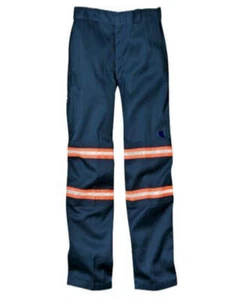 Low Pro Enhanced Visibility Work Pants Navy w/Orange Striping - Picture 1 of 12