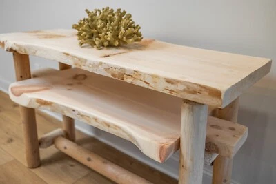 Стол консольный для журналов Southern Rustic с полкой Live Edge - Изображение 1 из 4