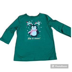 Holiday Time T-Shirt Long Sleeve Christmas Snowman Girls Size XXL (18) NWT - Picture 1 of 2