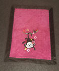 Pink Monkey Baby Blanket Tags Taggies Brown Fuzzy
