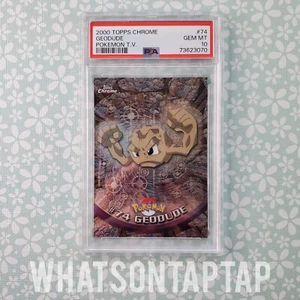 Pokemon Card Geodude 74 2000 Topps Chrome Series 1 Tv Animation Edition PSA 10 - Picture 1 of 2
