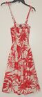 Hibiscus Collection Hawaiian Red White Hibiscus Strappy Sundress Dress ~ Sz  S/M