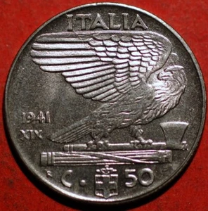 1941 XIX Italien 50 Centesimi Vittorio Emanuele III KM# 76b - Bild 1 von 2