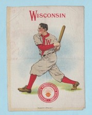 1910 LG Murad tobacco silk S21  UNIVERSITY of WISCONSIN BATTER   TOUGH