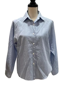 Vintage TALBOTS Womens Shirt Button Up Long Sleeve Light Blue Size 8 Petite - Picture 1 of 12