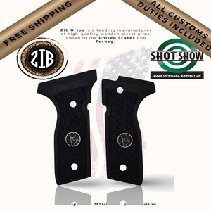 Empuñaduras Zib serie madera empuñaduras de pistola para Beretta COUGAR8000, logotipo de metal - Imagen 1 de 7