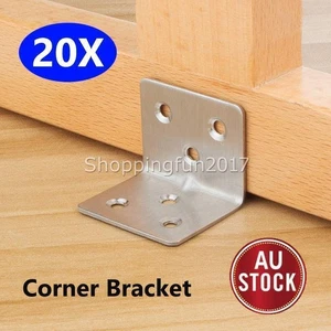 20 PCS Corner Brace Joint Right Angle L Bracket Stainless Steel Shelf Support AU - Picture 1 of 10