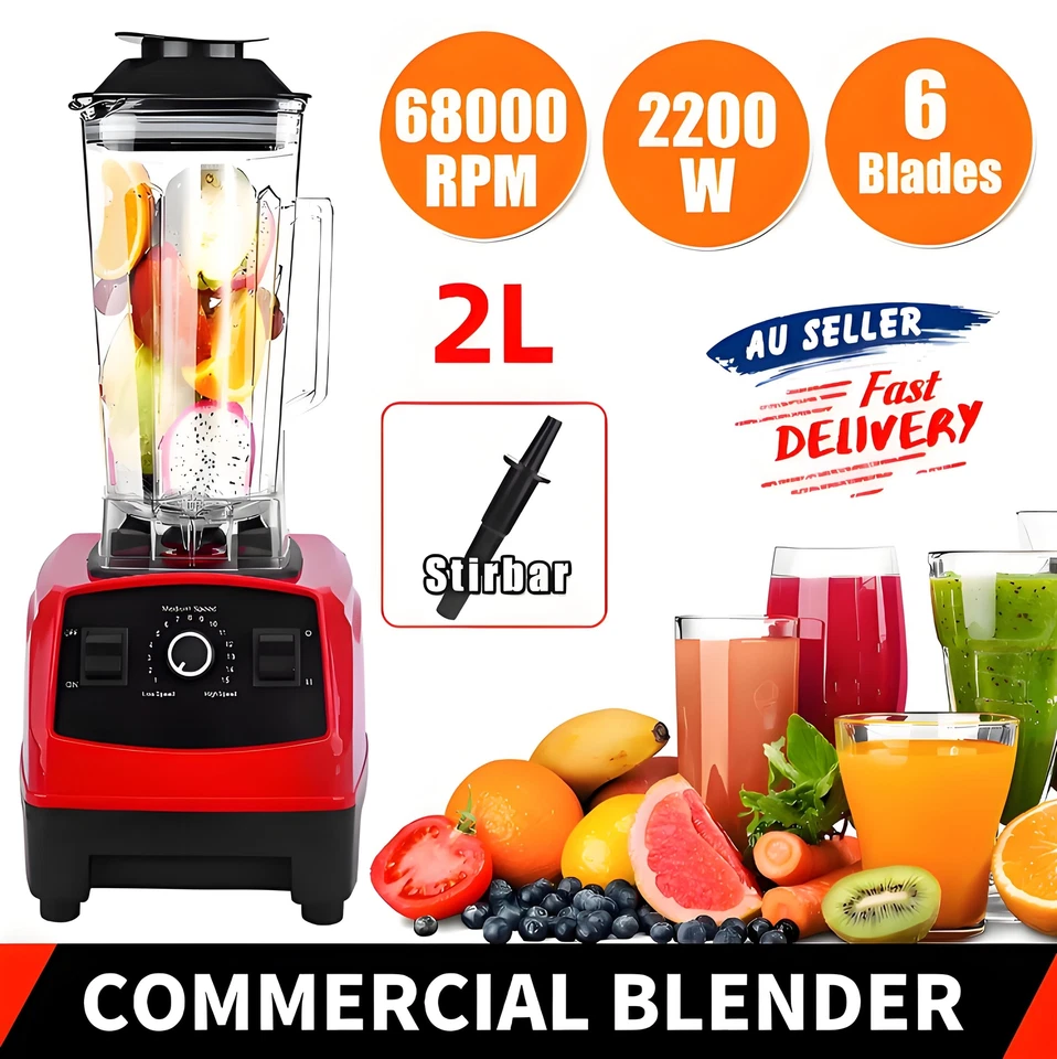 Smoothie Blender 2L Commercial Countertop Blenders Shakes Mixer Juicer Kit Home - image 1 of 4
