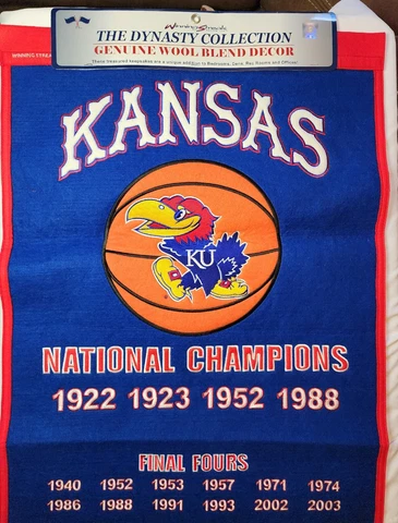 Kansas University Jayhawks 6x Basketball National Championship Flag 15inx24in Cover
