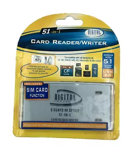 51-in-1 6 Slot Card Reader/Writer Compatible USB 2.0 Digital Sim Card Function - Picture 1 of 2