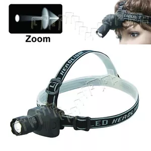 TORCIA FRONTALE OBIETTIVO ZOOM LAMPADA LUCE LED DA TESTA VIAGGIO SPORT CAMPEGGIO - Foto 1 di 1