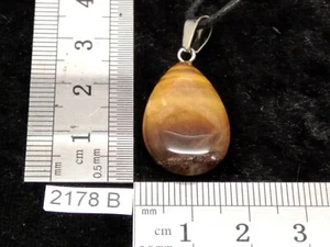 Pendentif "goutte" en OEIL DE TIGRE + cordon reglable mineraux reiki collier - Picture 1 of 4