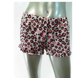 Jenni by Jennifer Moore Women Sleep Shorts XS Black Pink Animal Print - Picture 1 of 2
