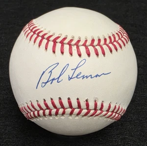 BOB LEMON Signed Official Baseball-HALL OF FAME-CLEVELAND INDIANS-JSA - Picture 1 of 9