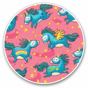 2 x Vinyl Stickers 25cm - Cute Unicorns Horse Pink Fun Cool Gift #2238 - Picture 1 of 9
