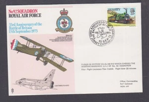 British Forces 1973 RAF Cover Squadron 92 Jersey Battle of Britain Spitfire WWII - Picture 1 of 2