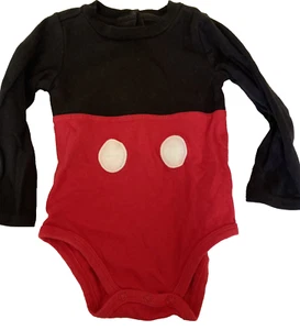 Disney Mickey Mouse 18-24 M Toddler Red & Black Bodysuit Costume Halloween #4883 - Picture 1 of 4