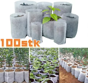 100 Stück Faltbare Pflanzbeutel Vliesstoff Pflanztaschen Biologisch Abbaubar DE - Bild 1 von 22