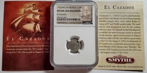 El Cazador Shipwreck 1752 Mo Mexico 1/2 Real NGC Certified Holed Sea Salvaged - Picture 1 of 4