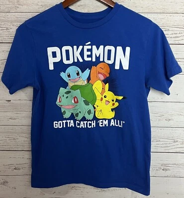 Pokemon T-Shirt Boys Size XL Short Sleeve Gotta Catch Em All T-Shirt Blue - Image 1 of 3