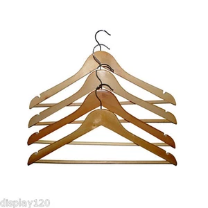 100 x Wooden Coat Hangers Clothes Hanger BRAND NEW - Picture 1 of 1