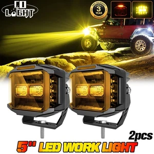 Double-Side Shooter 5" LED Work Light Bar Amber ATV UTV Driving Offroad Fog Lamp - Picture 1 of 9