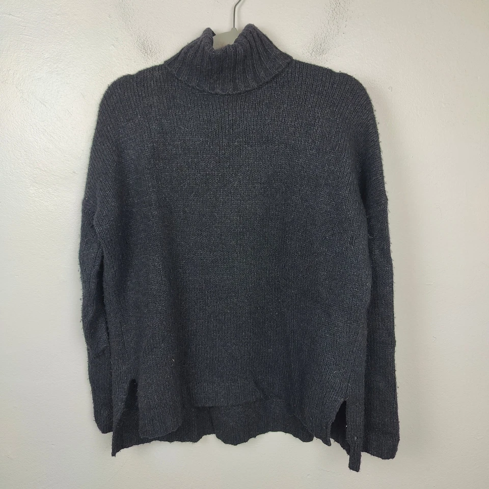 Vince шерсти шелк кашемир водолазка свитер женщин маленький темно серый квадратный - Изображение 1 из 4