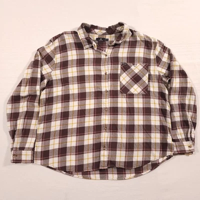 Volcom Flannel Shirt Mens XL Plaid Long-Sleeve Pocket Button Skater Y2K - Image 1 of 4